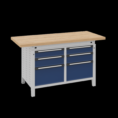 Etablis table de travail équipe de 6 tiroirs